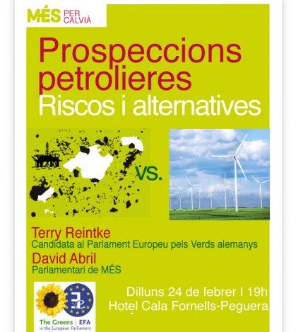 Cartel de la charla sobre prospecciones petrolíferas
